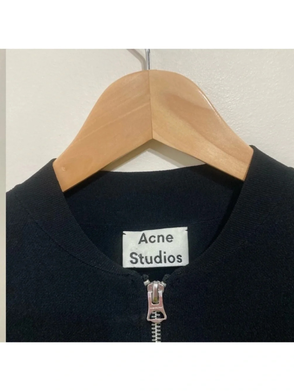 Acne Studios Olympia Zip Up Knit Jacket Size Small Black - Picture 6 of 10